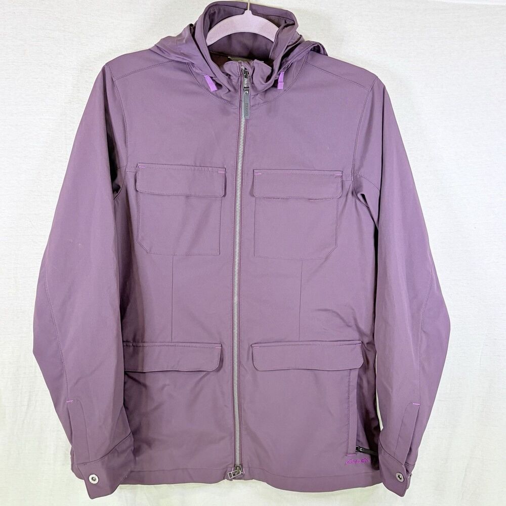 Eddie Bauer Travex Jacket Women Medium Purple Nylon Barn Chore Utility Coat